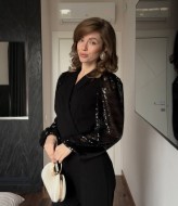 Праздничный черный комбинезон INNA-760A630