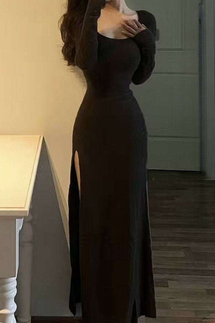 Повседневное платье с разрезом OTA-202A350