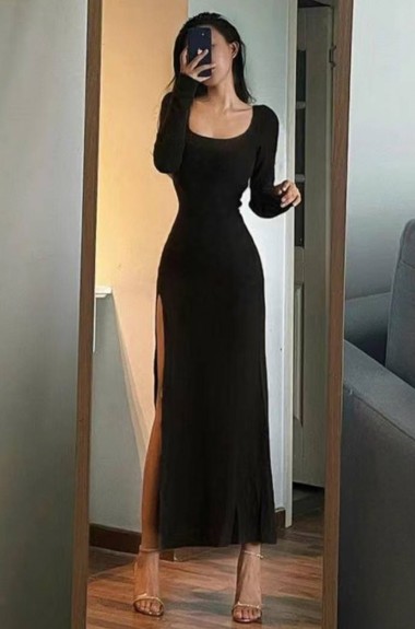 Повседневное платье с разрезом OTA-202A350