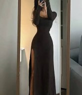 Повседневное платье с разрезом OTA-202A350