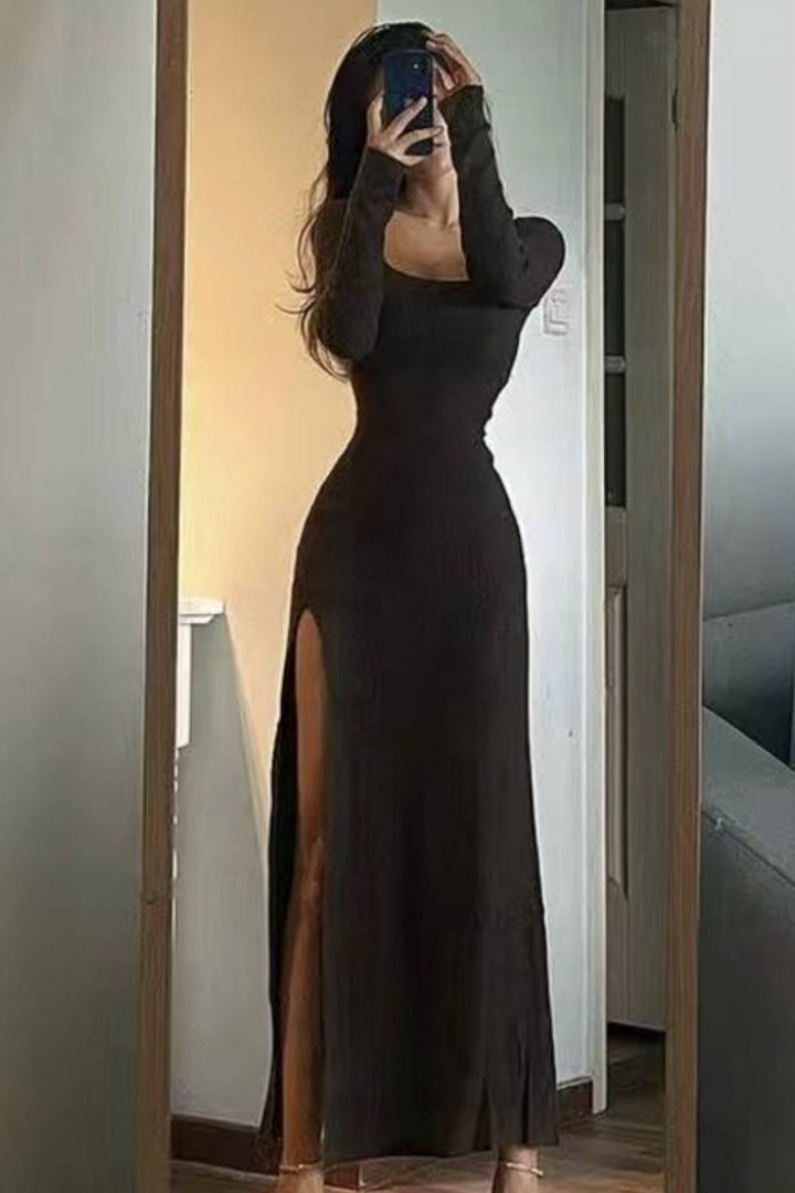 Повседневное платье с разрезом OTA-202A350