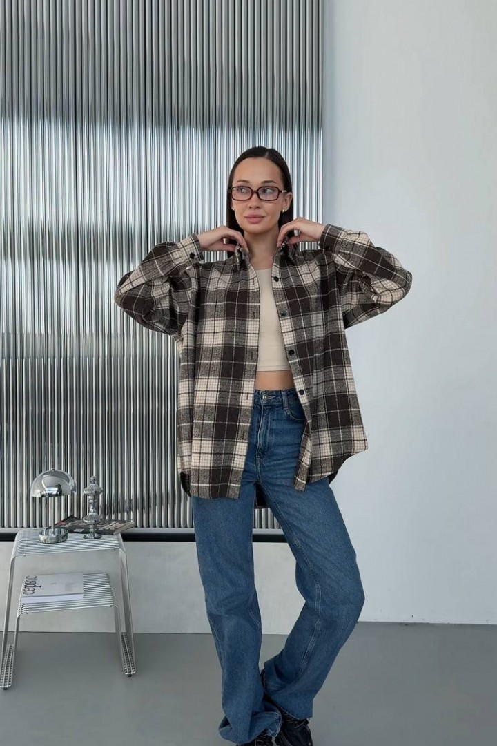 Стильная клетчатая рубашка INNA-310A530