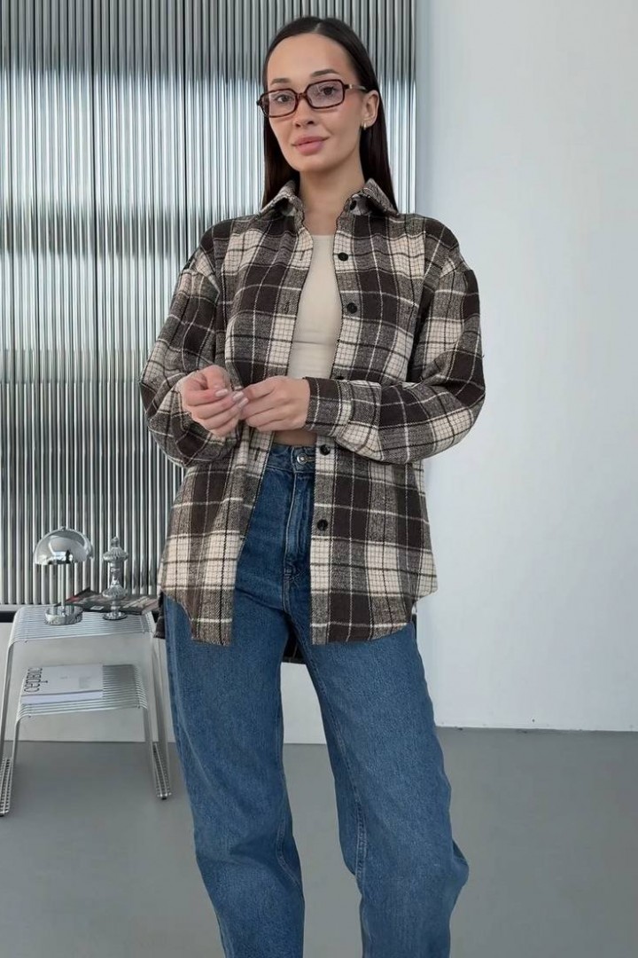 Стильная клетчатая рубашка INNA-310A530