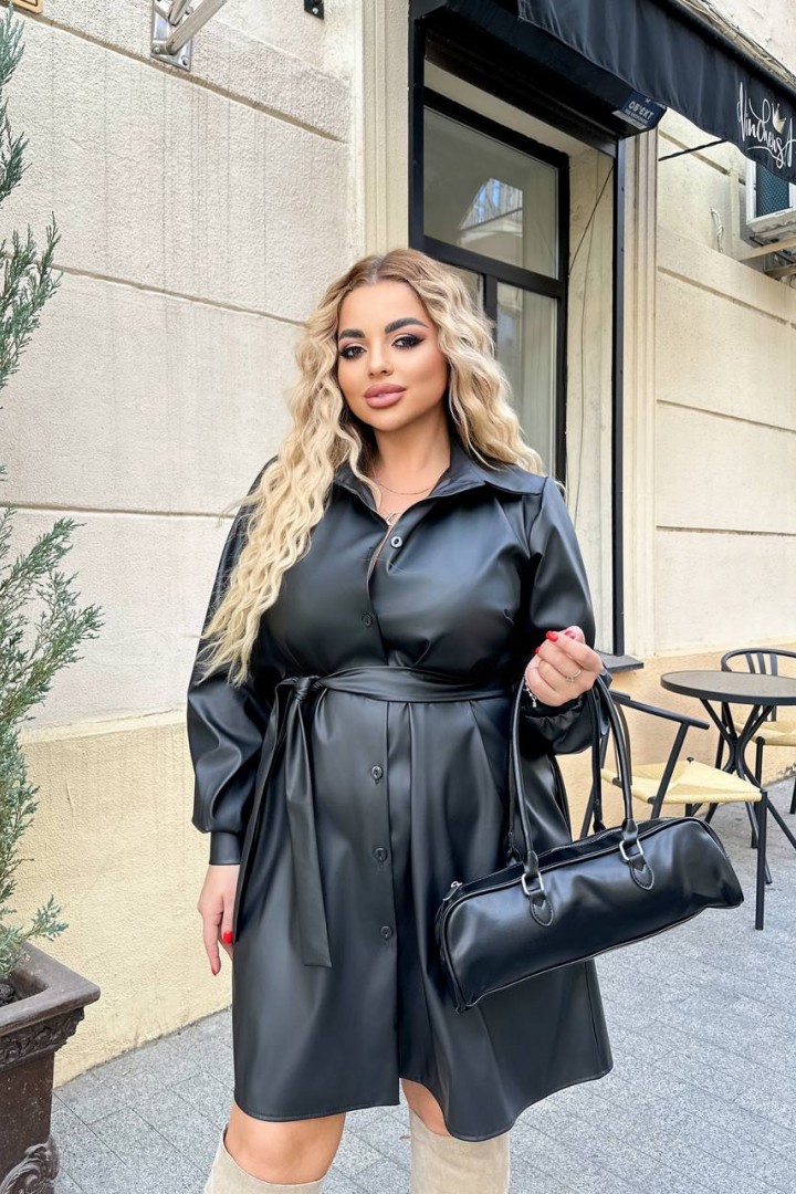 Стильное кожаное платье OLI-1403A720