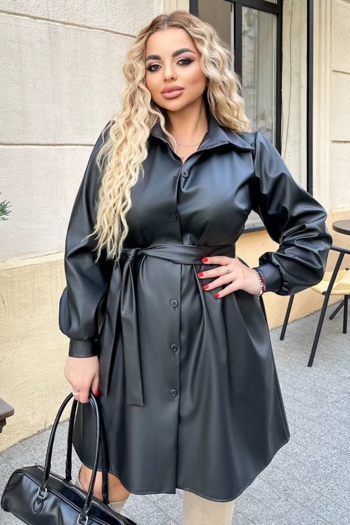 Стильное кожаное платье OLI-1403A720