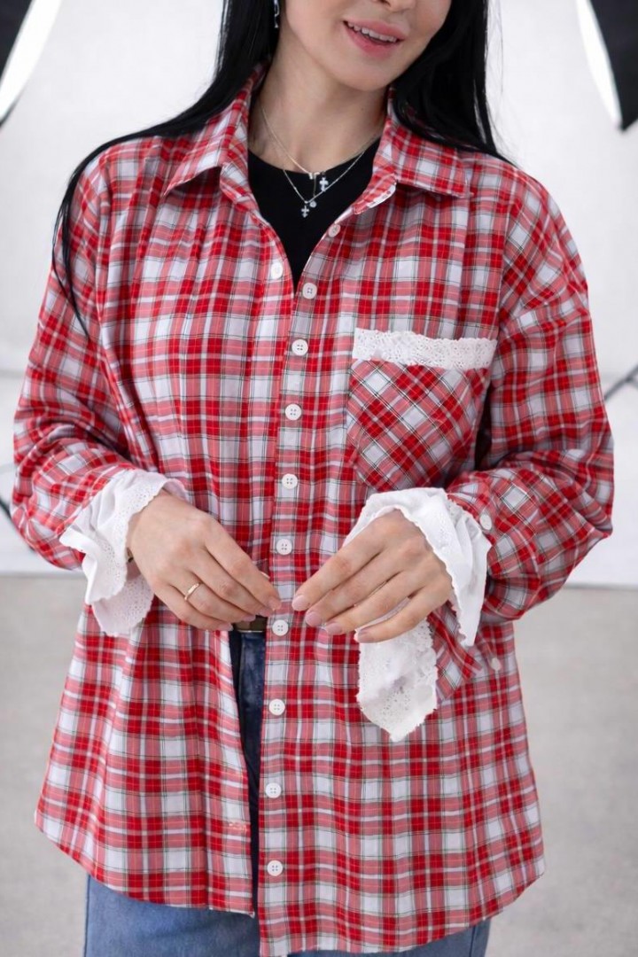 Рубашка с кружевом VOL-817A600