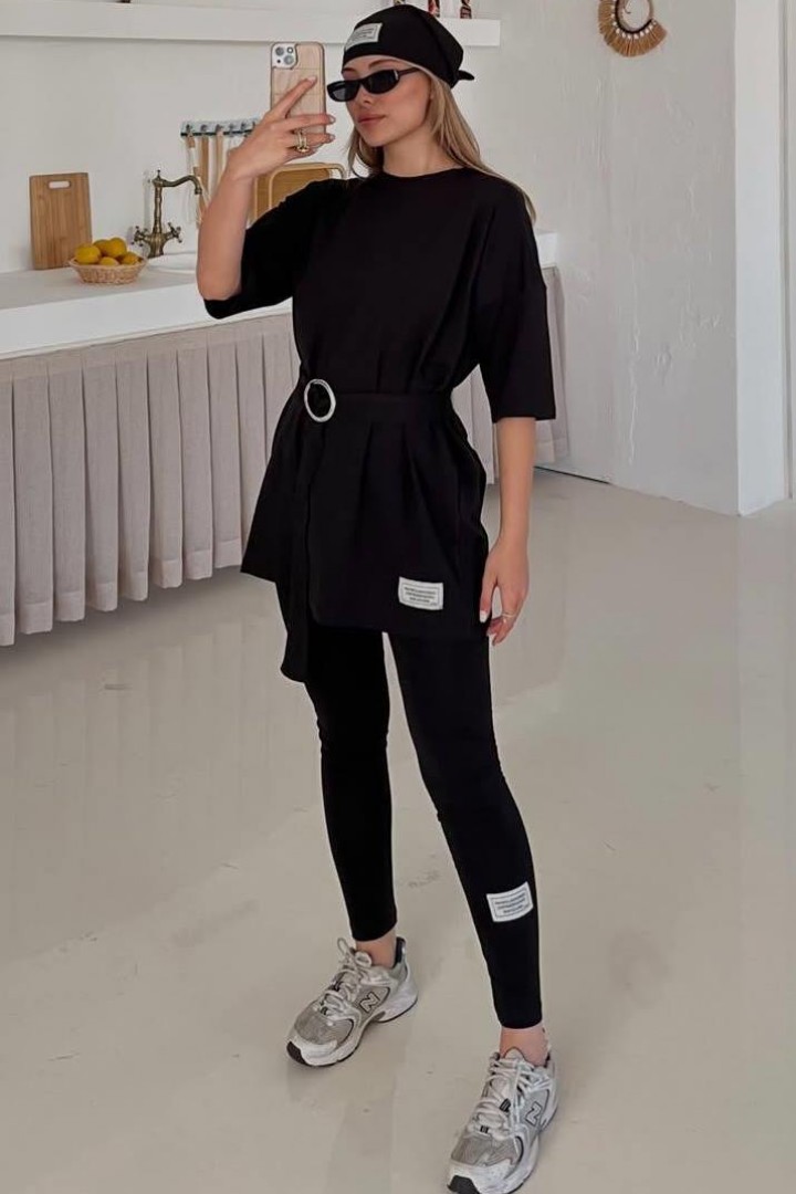 Костюм тройка футболка, леггинсы и косынка LOU-1314A890