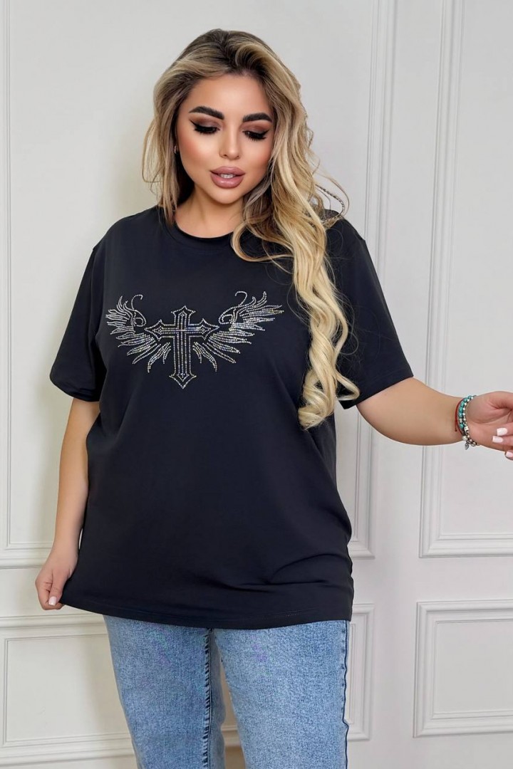 Футболка со стразами ET-8952A450