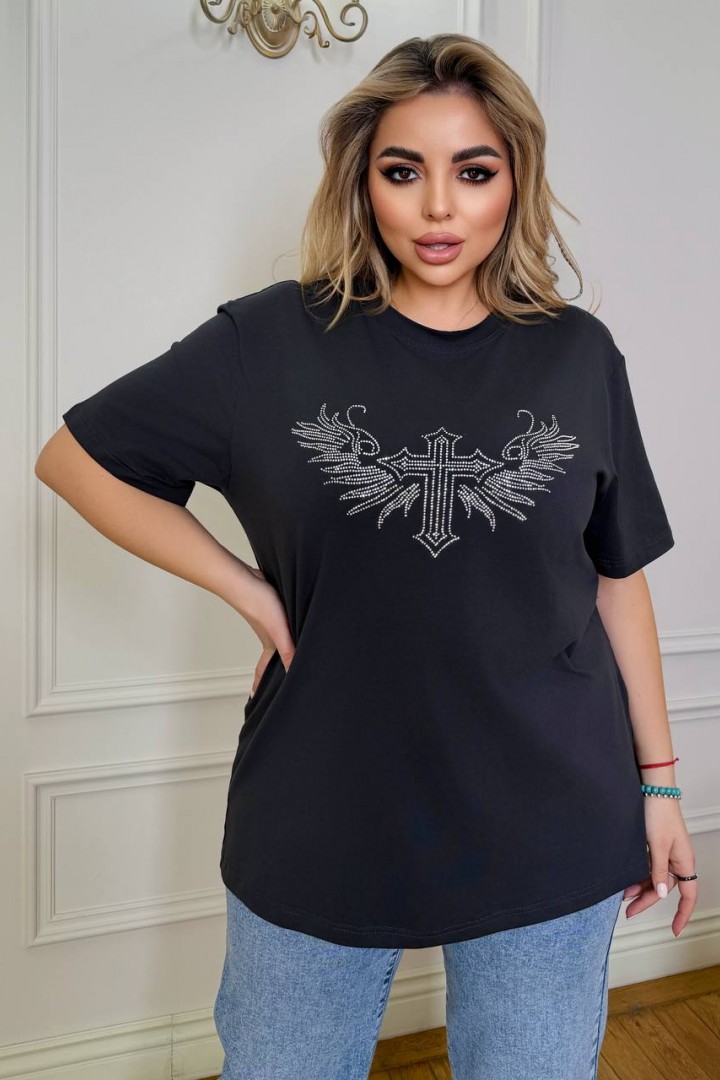 Футболка со стразами ET-8952A450