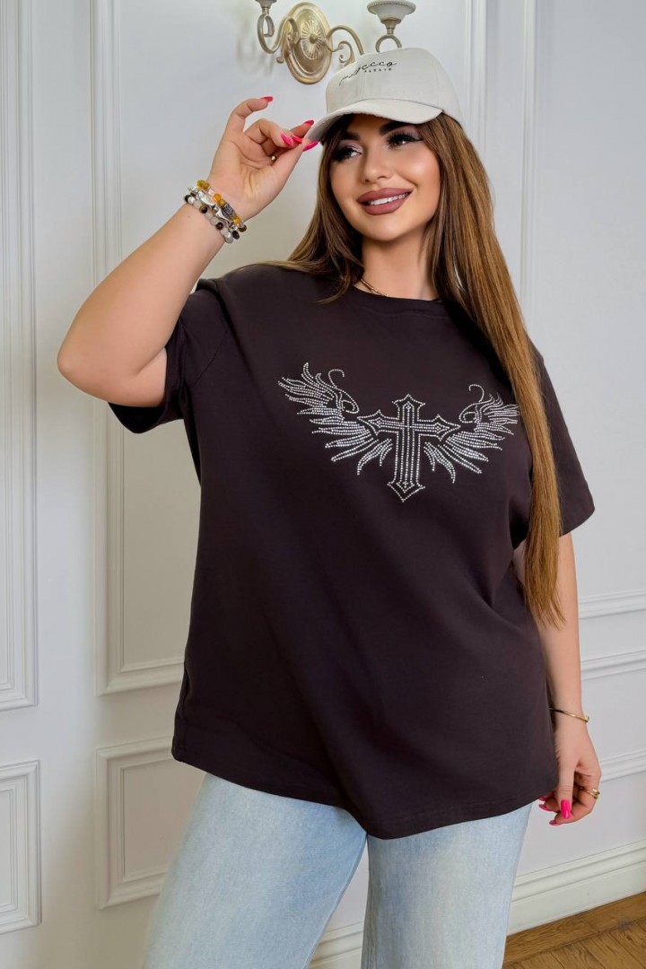 Футболка со стразами ET-8952A450