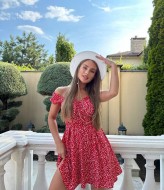 Летнее платье с открытыми плечами DAD-137A350