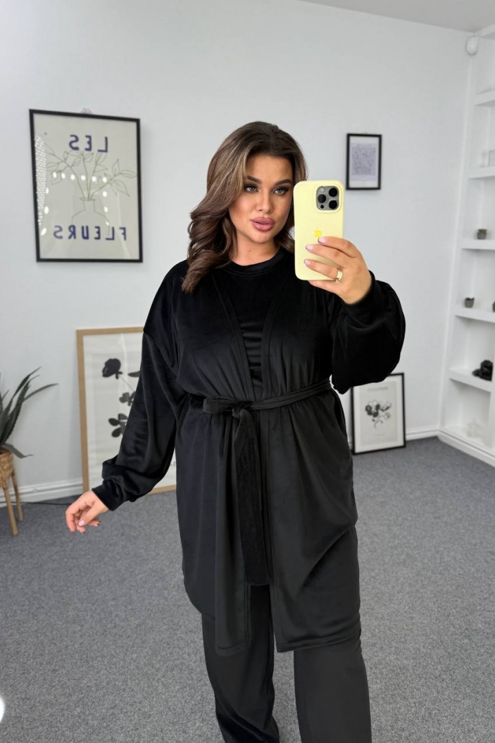 Велюровый домашний костюм тройка KG-7333A840