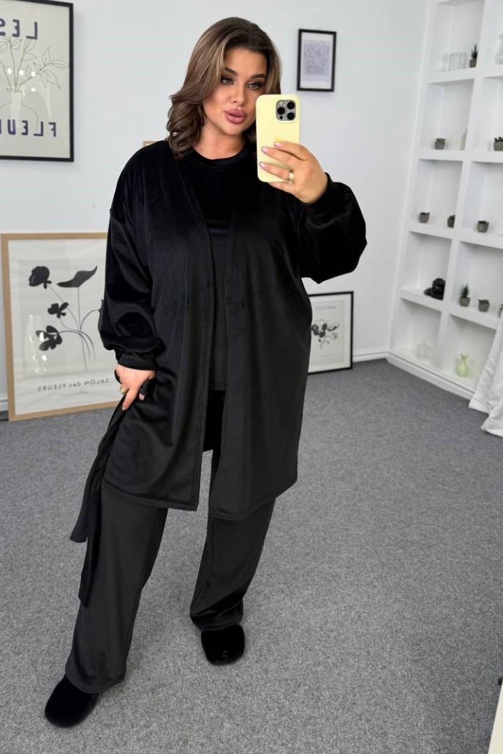 Велюровый домашний костюм тройка KG-7333A840