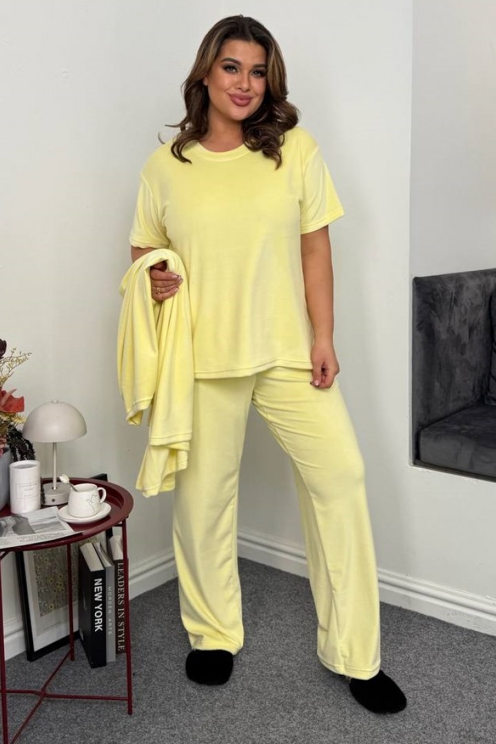 Велюровый домашний костюм тройка KG-7333A840