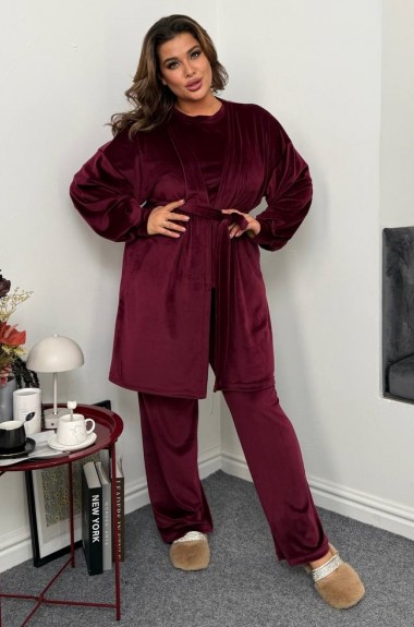 Велюровый домашний костюм тройка KG-7333A840