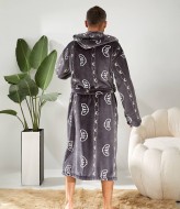 Мужской махровый халат с капюшоном  IRK-2331A720