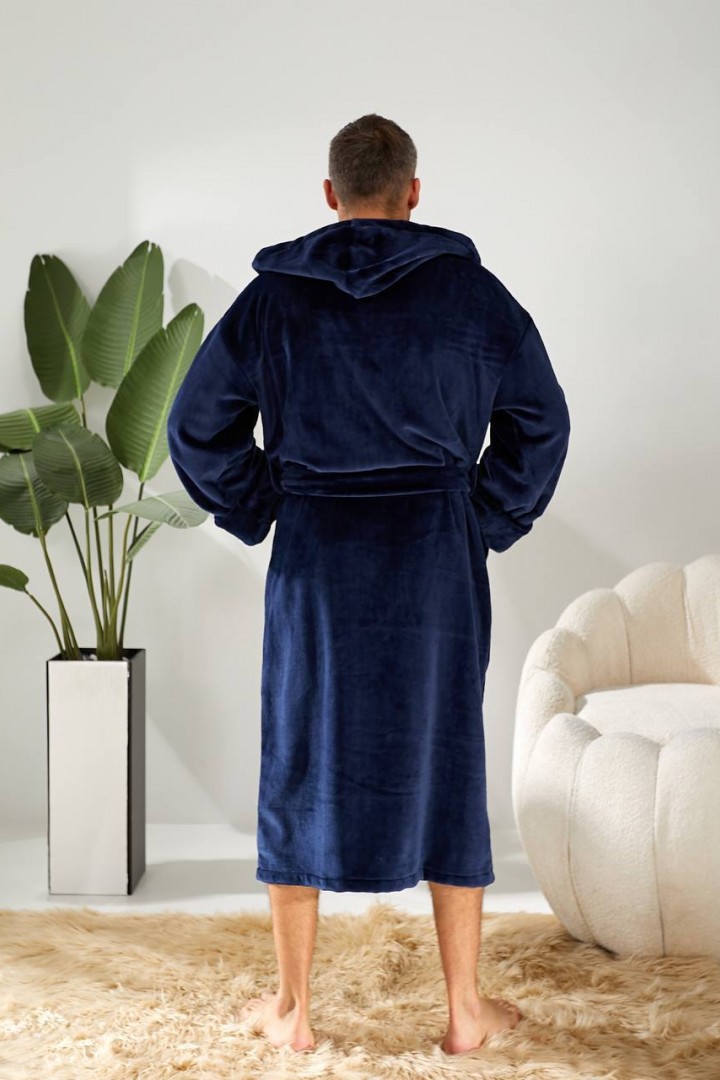 Мужской махровый халат с капюшоном  IRK-2331A720