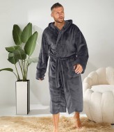 Мужской махровый халат с капюшоном  IRK-2331A720