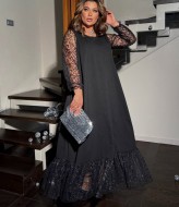 Черное нарядное платье  BEL-7755A18