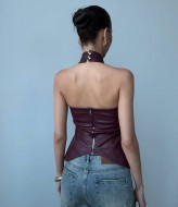 Топ кожаный  VOL-728A350