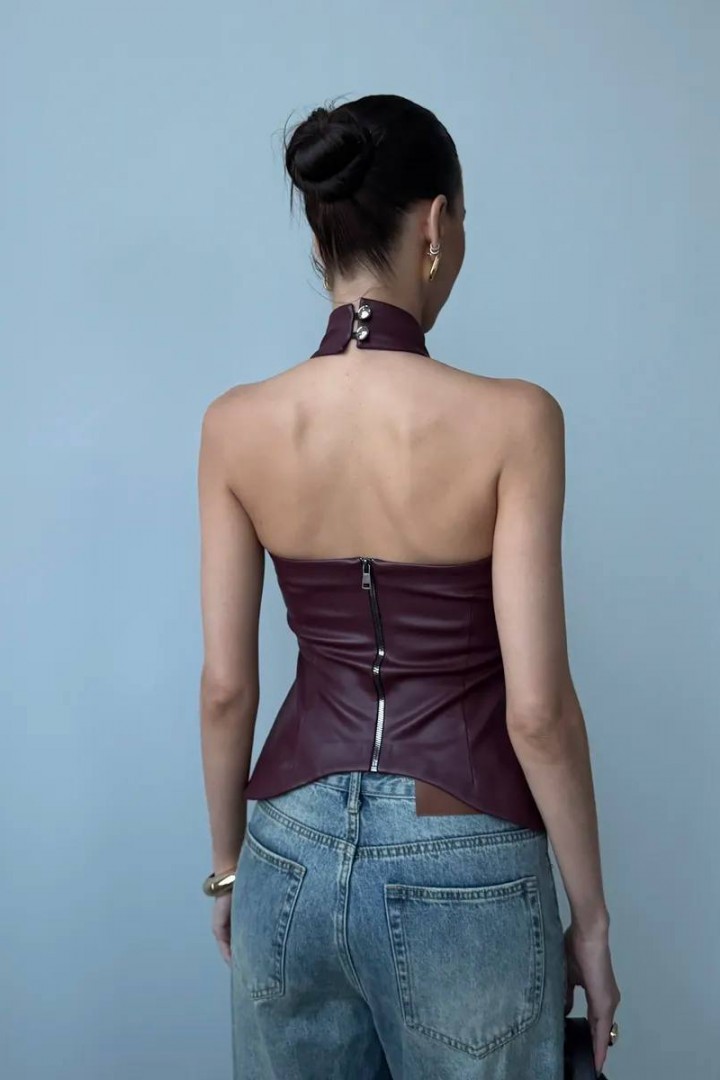 Топ кожаный  VOL-728A350