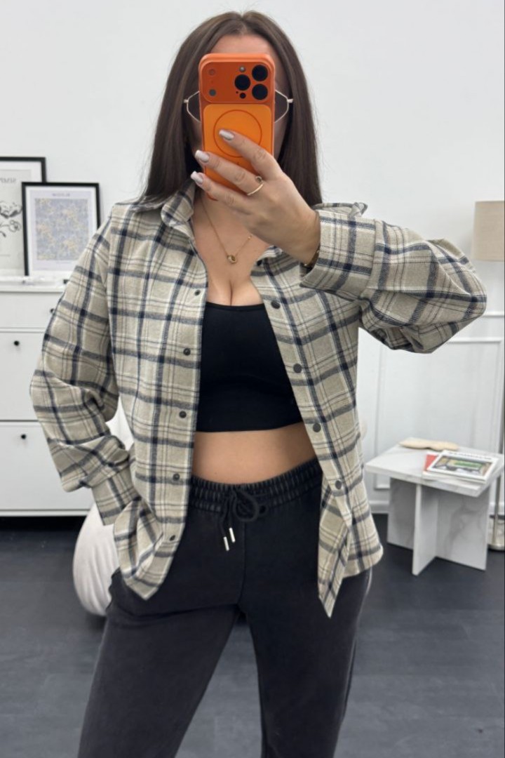 Женская клетчатая рубашка  RISH-387A500