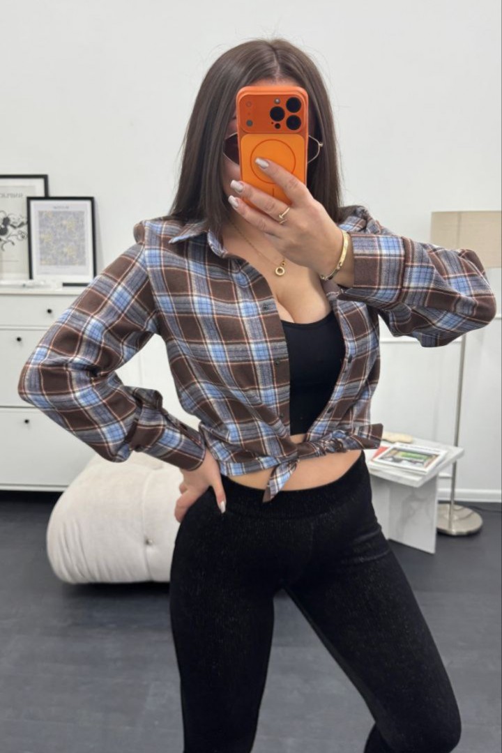 Женская клетчатая рубашка  RISH-387A500