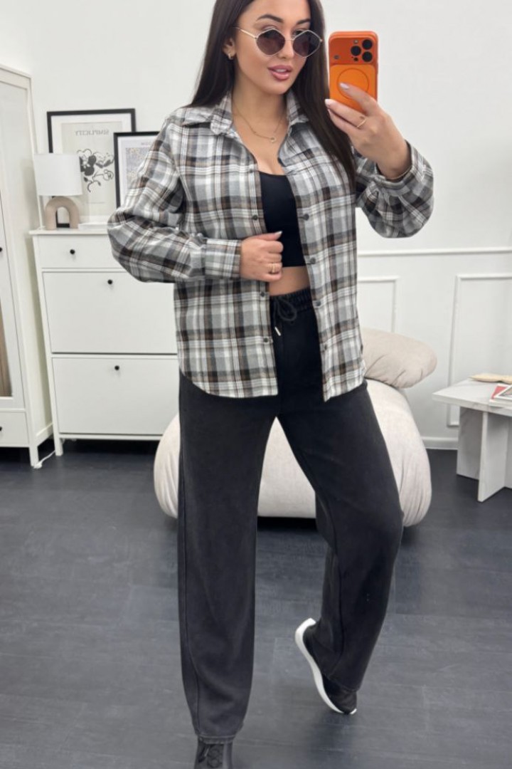 Женская клетчатая рубашка  RISH-387A500