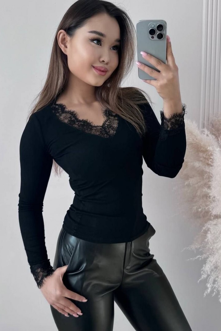 Лонгслив с кружевом KC-3367A380