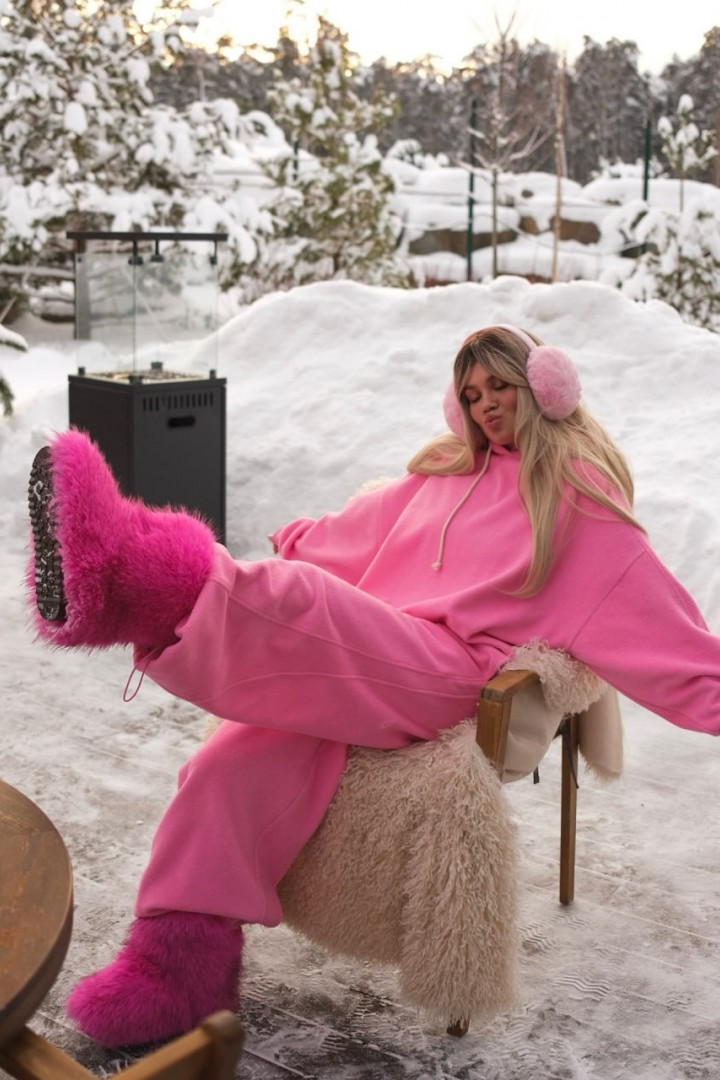 Теплый костюм оверсайз женский  LUC-1200A649