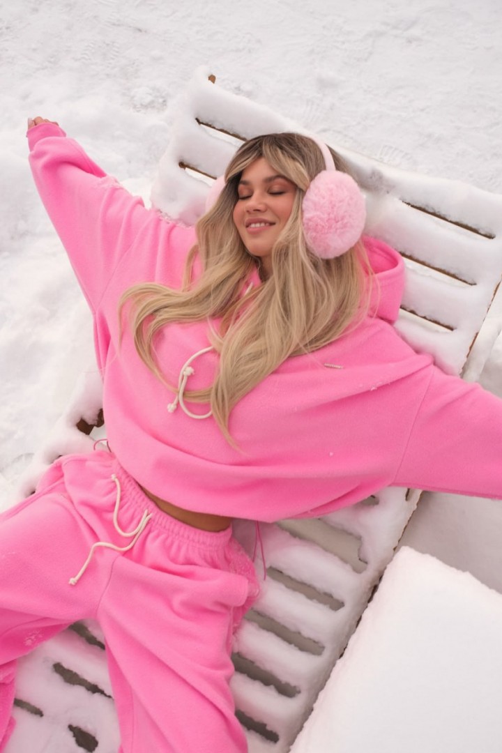 Теплый костюм оверсайз женский  LUC-1200A649