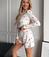 Пижама белая с сердечками  ZIF-1477A450