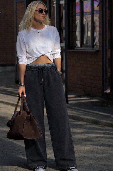 Штаны с двойным поясом STC-304A449