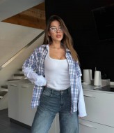 Рубашка в клетку с коротким рукавом  LK-373A550