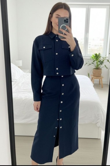 Стильный костюм куртка и юбка AKS-130A650