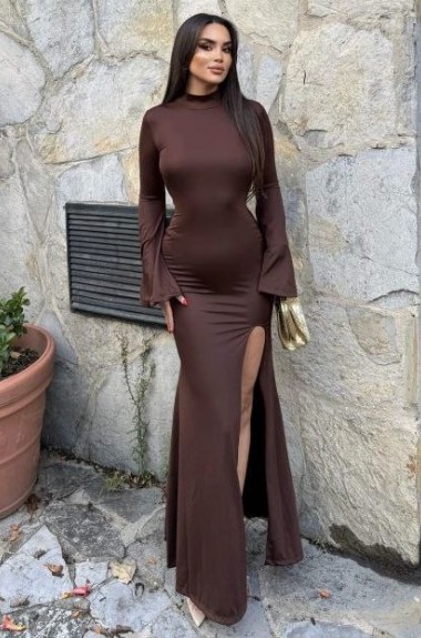 Платье с глубоким вырезом на спине AKS-155A500