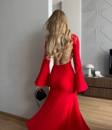 Платье с глубоким вырезом на спине AKS-155A500