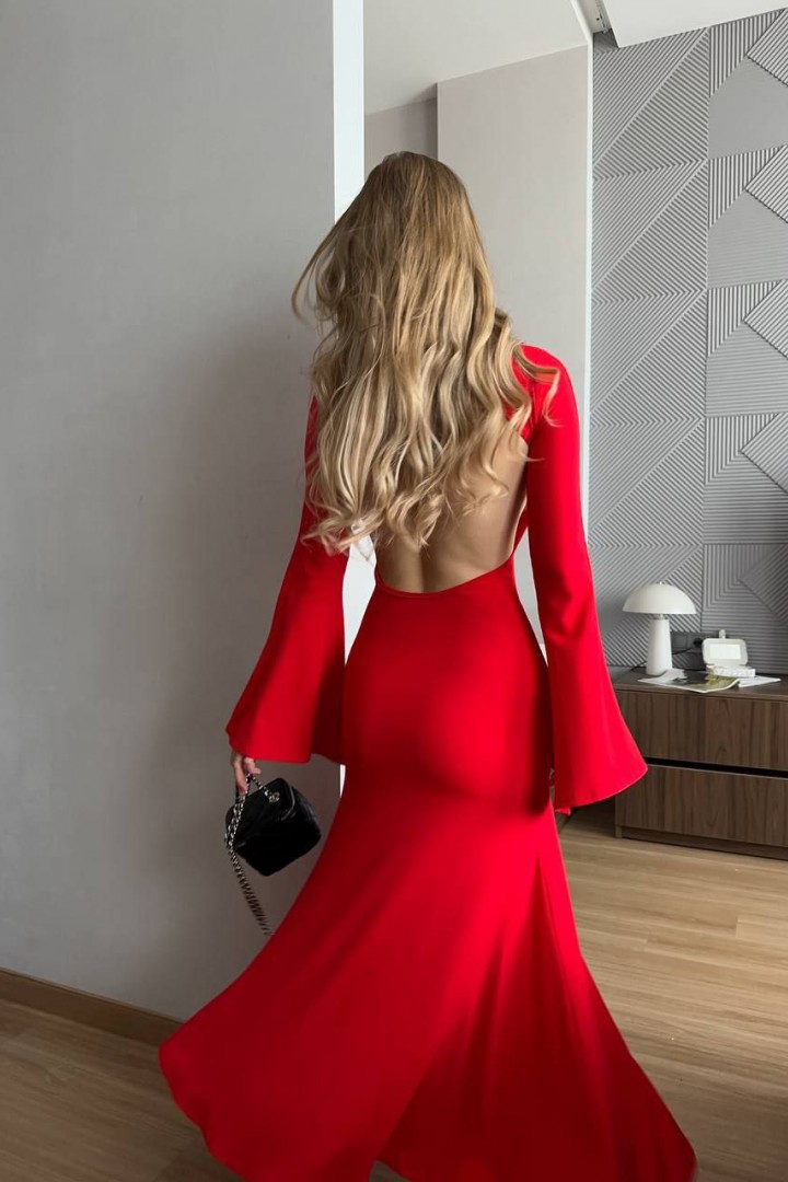 Платье с глубоким вырезом на спине AKS-155A500