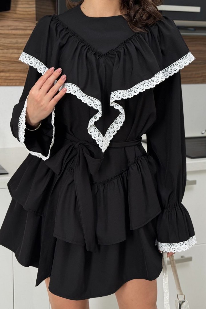 Платье с воланами AKS-139A620