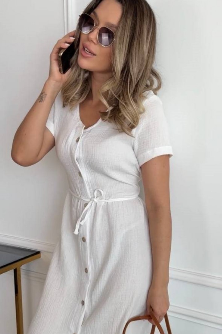 Муслиновое платье на пуговицах UNO-042.1A500