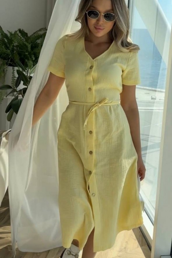 Муслиновое платье на пуговицах UNO-042.1A500