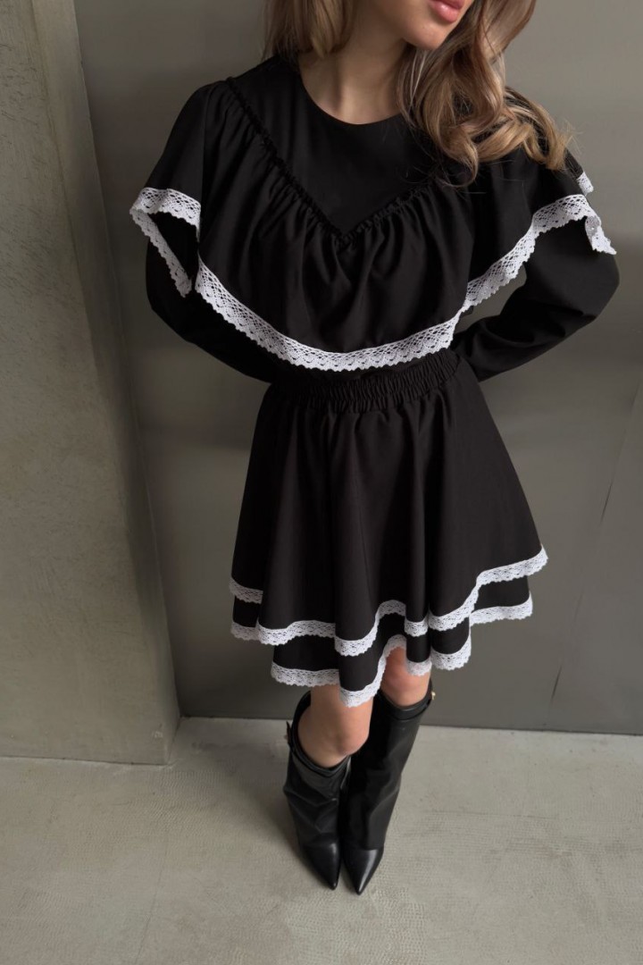 Изысканное платье с кружевом AKS-189A620