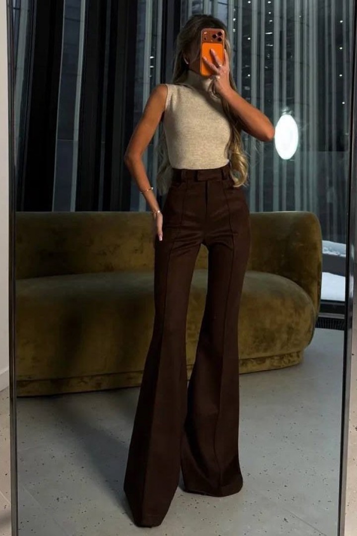 Замшевые брюки клеш EST-5933A550