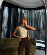 Замшевые брюки клеш EST-5933A550