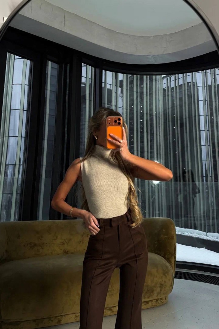 Замшевые брюки клеш EST-5933A550