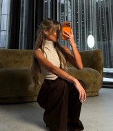 Замшевые брюки клеш EST-5933A550