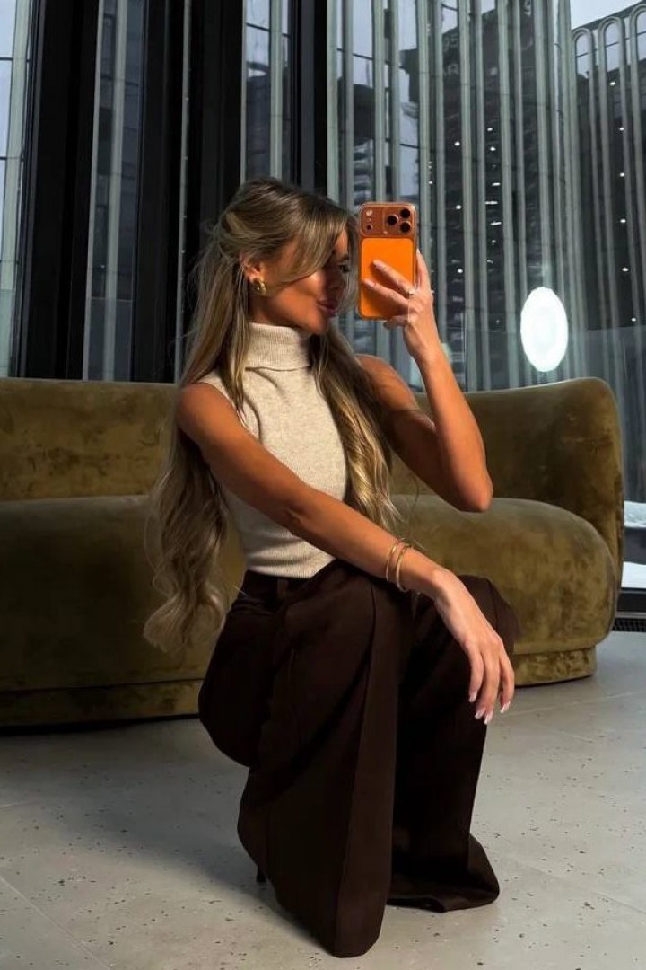 Замшевые брюки клеш EST-5933A550