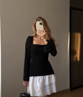 Комбинированное женское платье AKS-193A450