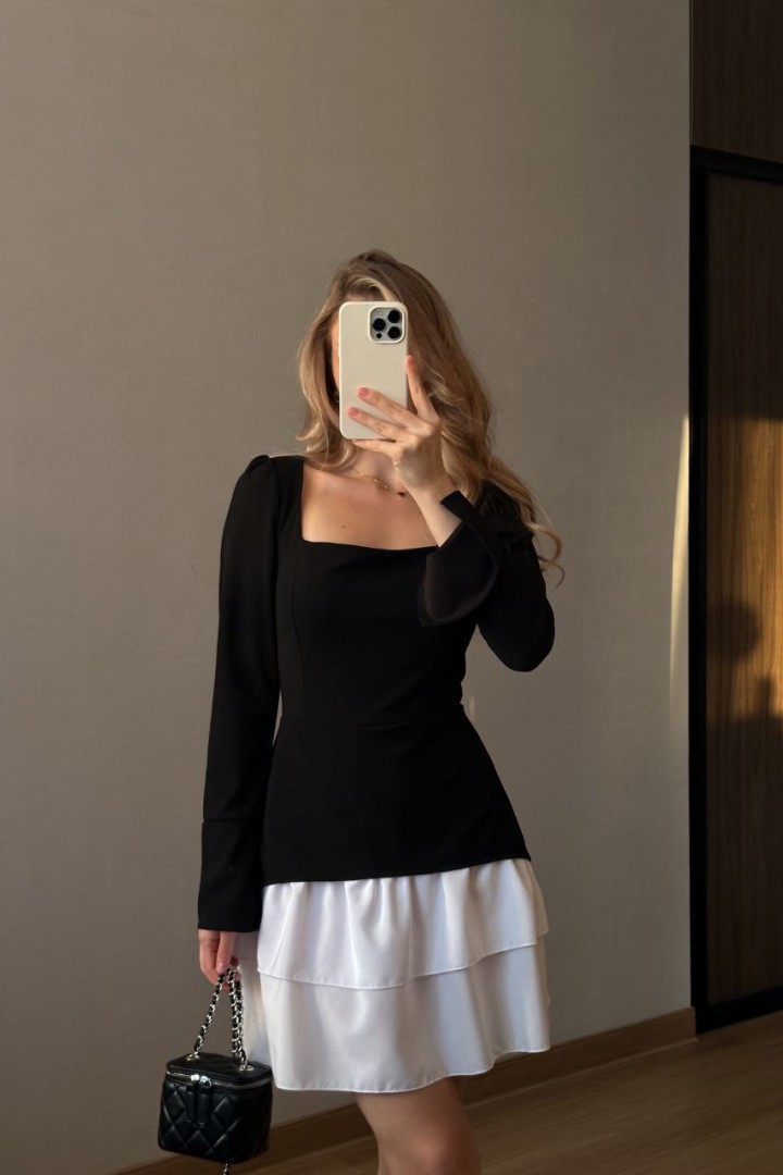 Комбинированное женское платье AKS-193A450