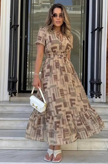 Шелковое платье с воланом IMMA-465A620B720